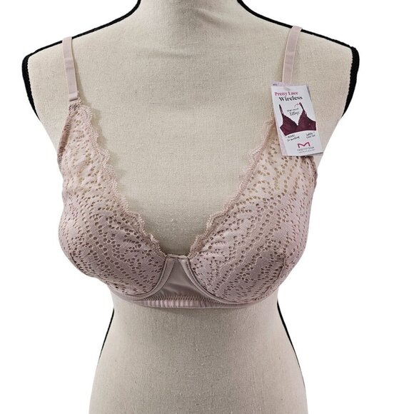 Maidenform Comfort Crush Pretty Lace Wireless Pink Bra – Small/Medium NWT - Picture 8 of 16